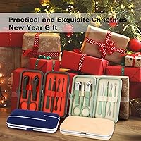 Vista 2 de Juego de manicura - Juego de cuidado de uñas de acero inoxidable - Herramienta de aseo profesional 7 en 1 para uñas encarnadas - Kit de pedicura