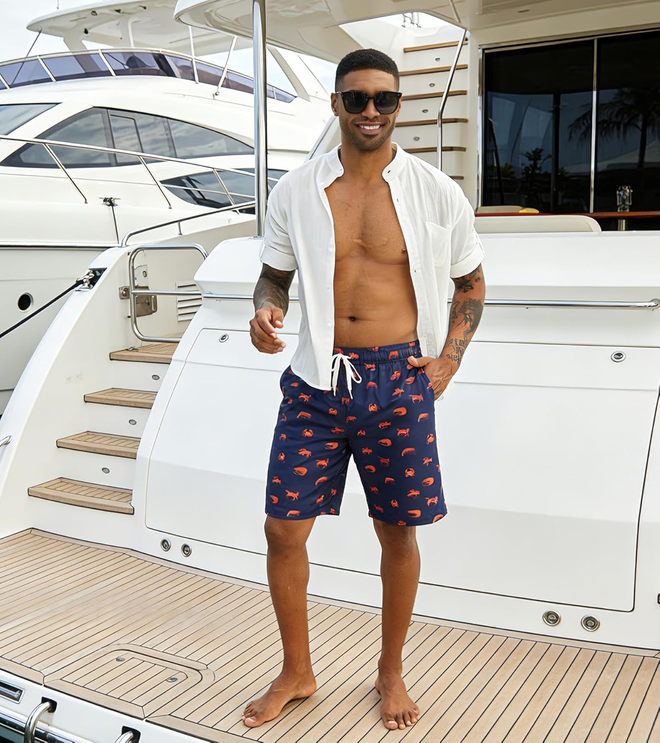 UNICOMIDEA Men Swim Trunks with Compression Liner 9 Inch Long Board Shorts - Image 3