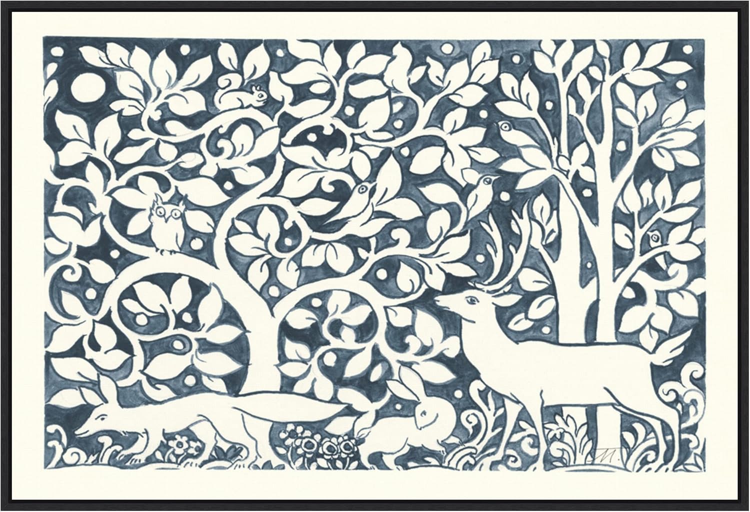 Amanti Art Framed Canvas Wall Art 23x33 Forest Life IV by Miranda Thomas, Framed Wall Art Canvas, Animals Artwork, Modern Decor, Large Poster Painting for Living Room, Bedroom, Bathroom, Kitchen,