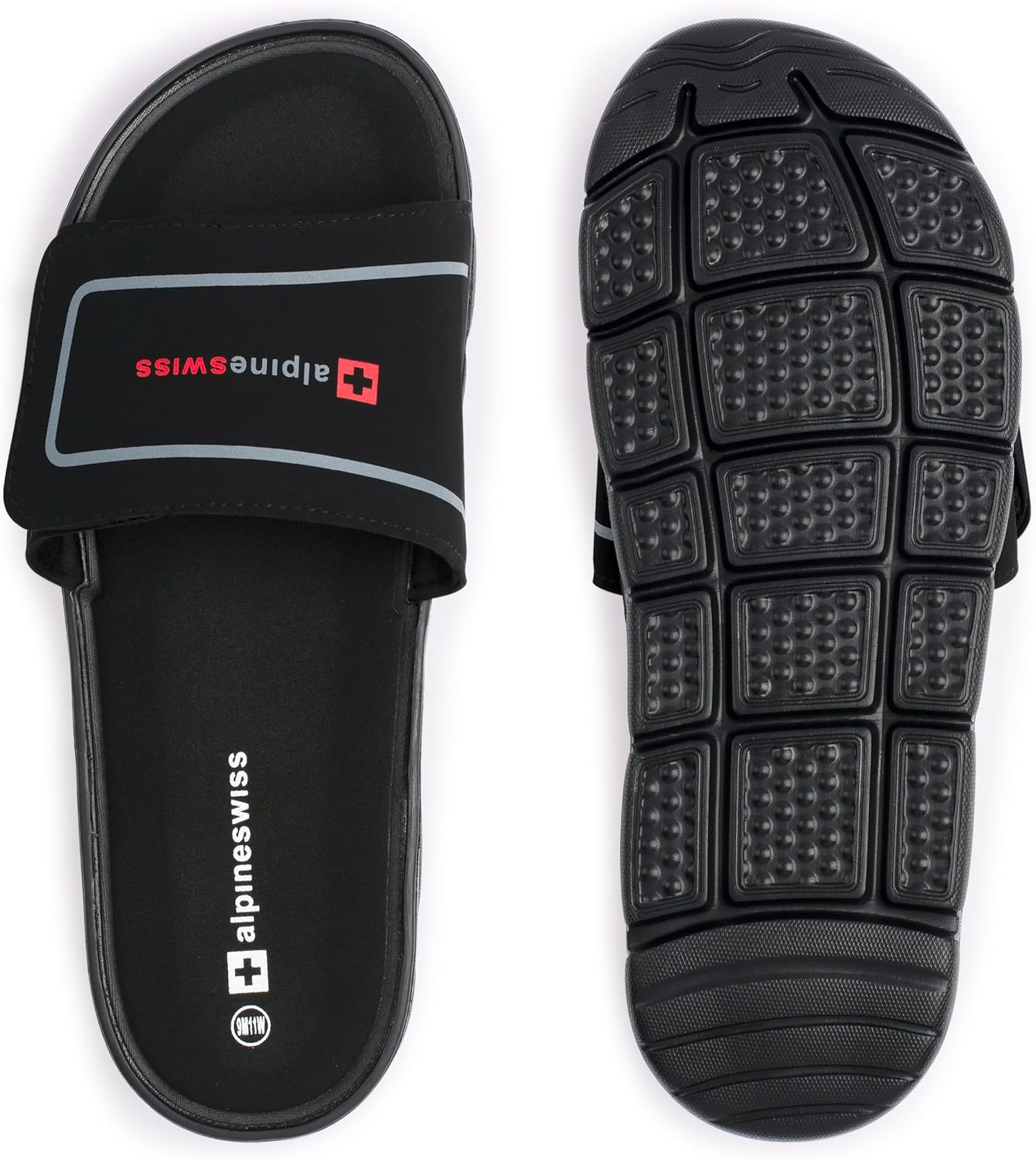 Alpine Swiss Gabe Men's Cloud Slide Sandals | Ultra-Comfortable Shock-Absorbing Foam Insole with Arch Support | Adjustable Strap Waterproof Anti-Slip Traction | Great for Recovery Gym Shoes - Image 4