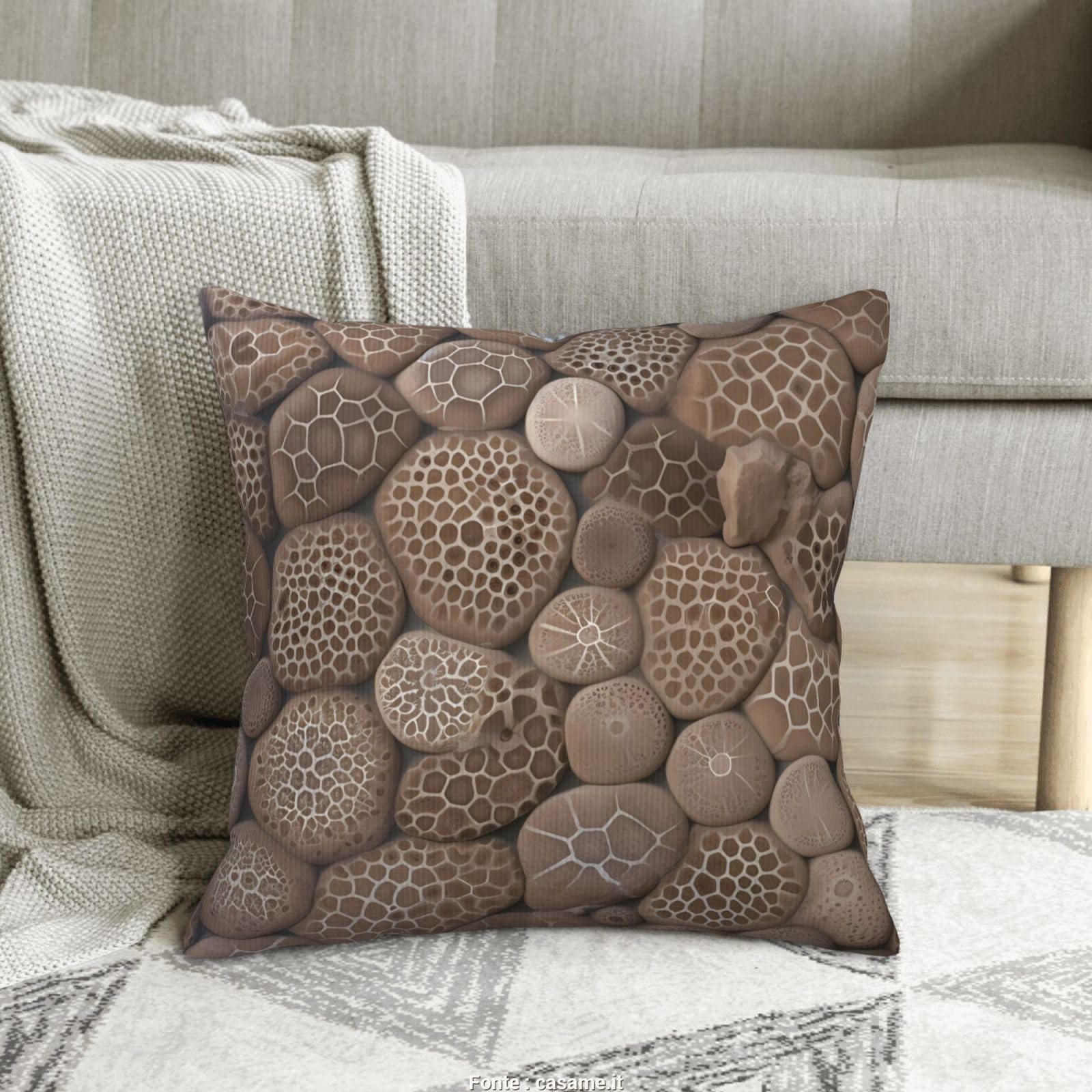 Housse de coussin salon en peluche pour canapé cocooning