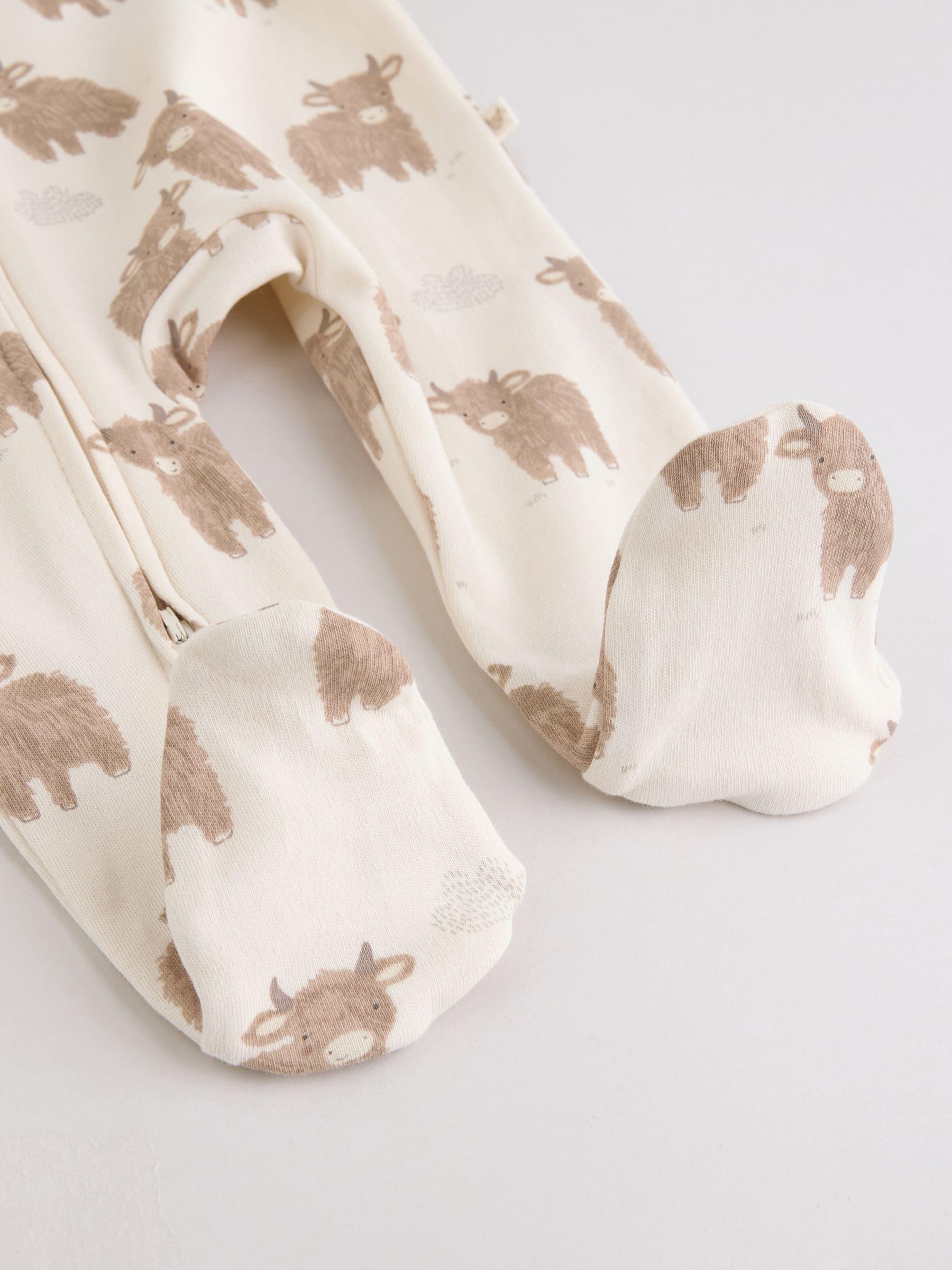 NEXT Noworodki unisex Zestaw 3 par śpioszków niemowlęcych z dwukierunkowym suwakiem