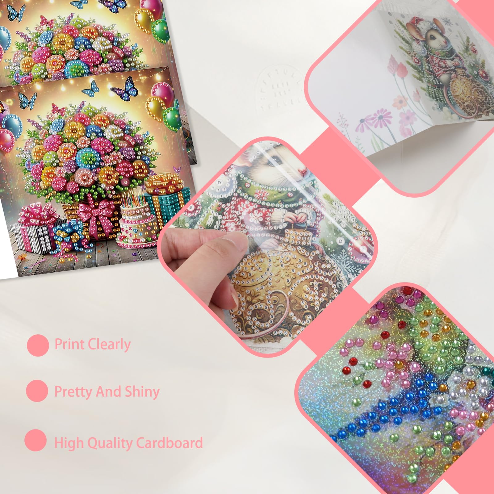 Adult Craft Kits 6 PCS Diamond Painting Greeting Cards Kit - DIY Gem ...