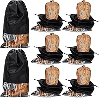 Mindsoft 20 Pack Tall Boot Bags for Travel - Large Shoe Storage Pouches with Visible Window, Non-Woven Drawstring Black for Men Women