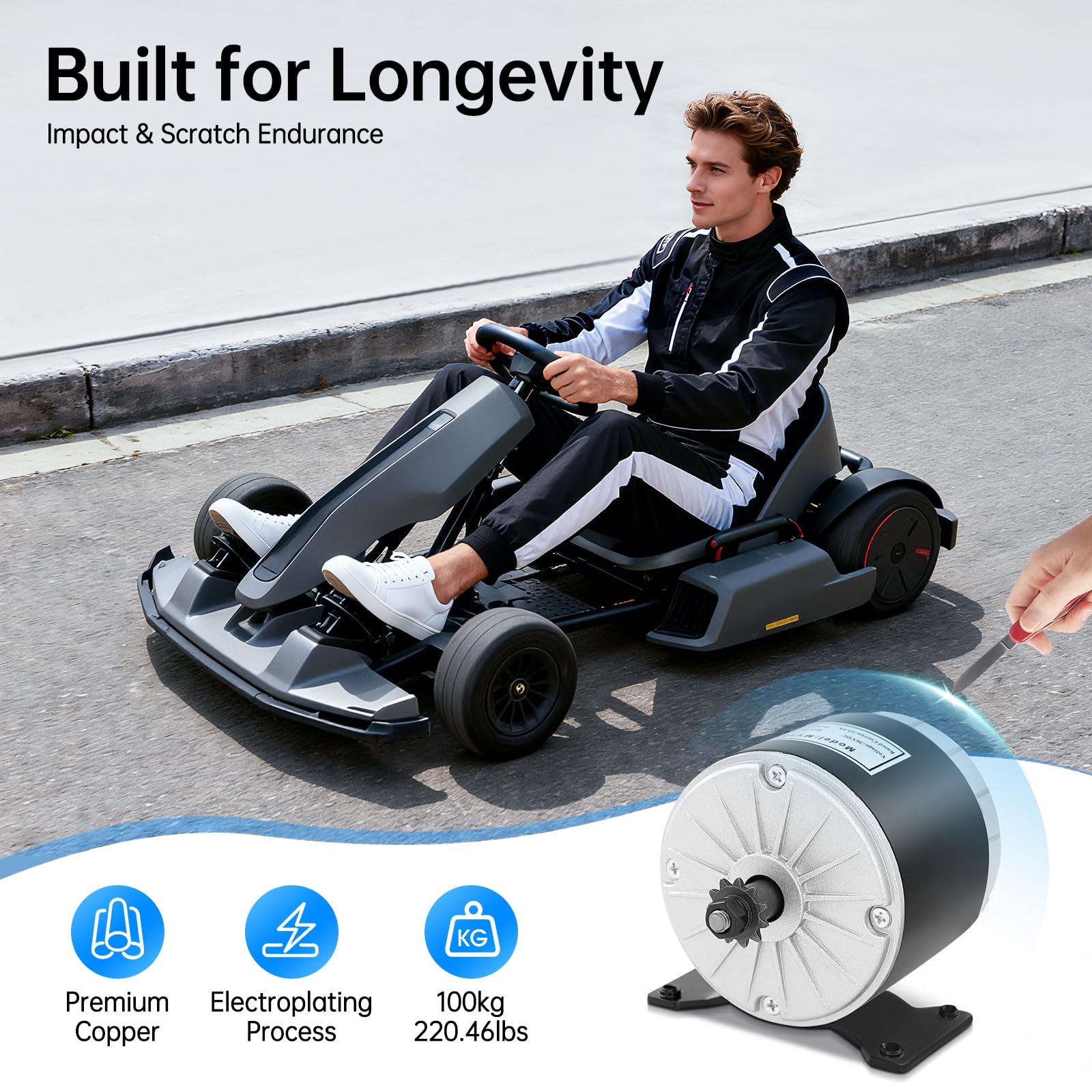 Motor de cepillo de 350 W para scooter eléctrico, 36 V, 2750 rpm, motor de
