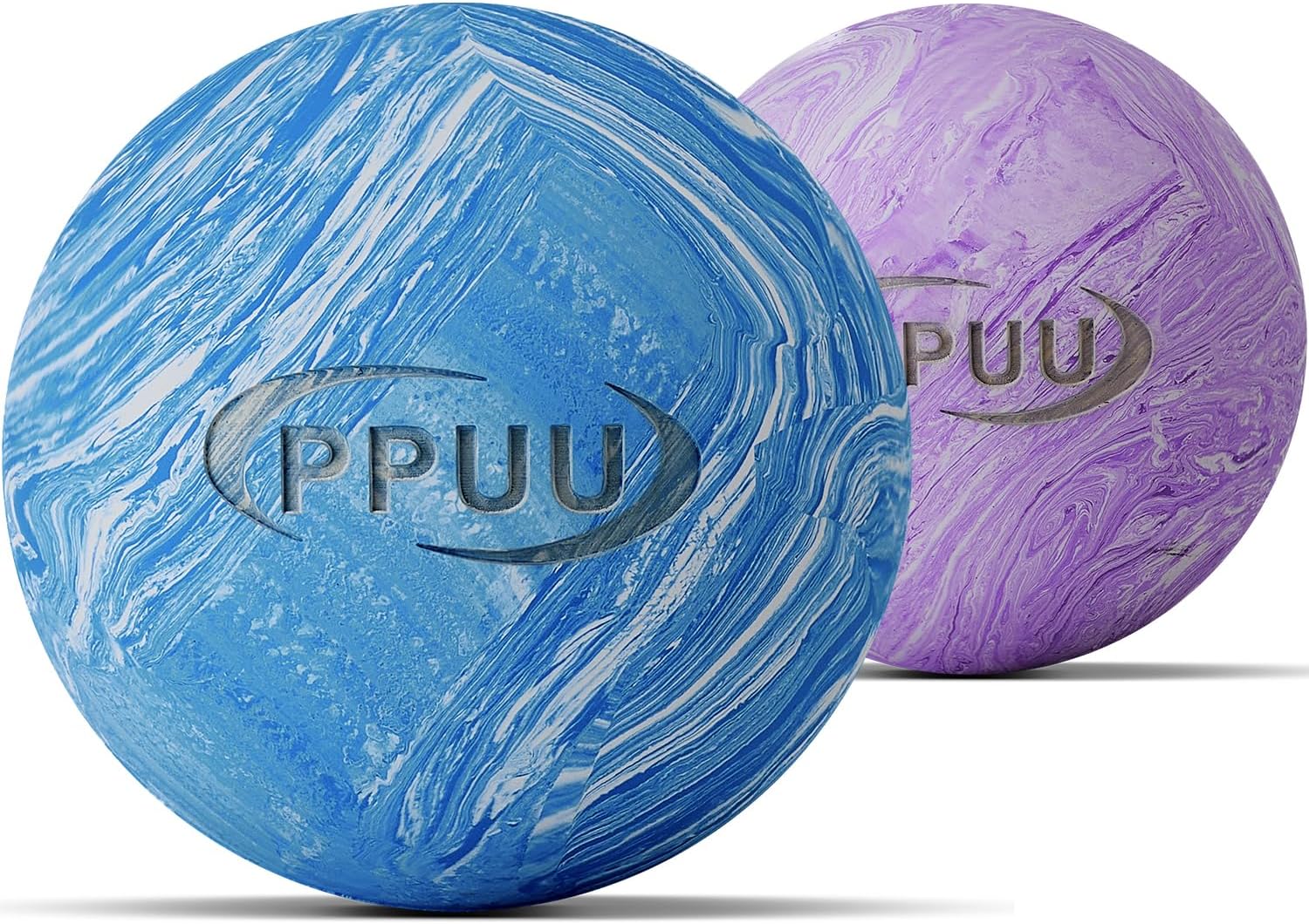 Massage Lacrosse Ball for Myofascial & Trigger Point Release, Muscle Knots, Yoga Therapy – Improves Joint Mobility & Relieves Pain – Shoulder, Back, Plantar Fascia,HIPS– Set of 2 Balls (Blue & Purple)