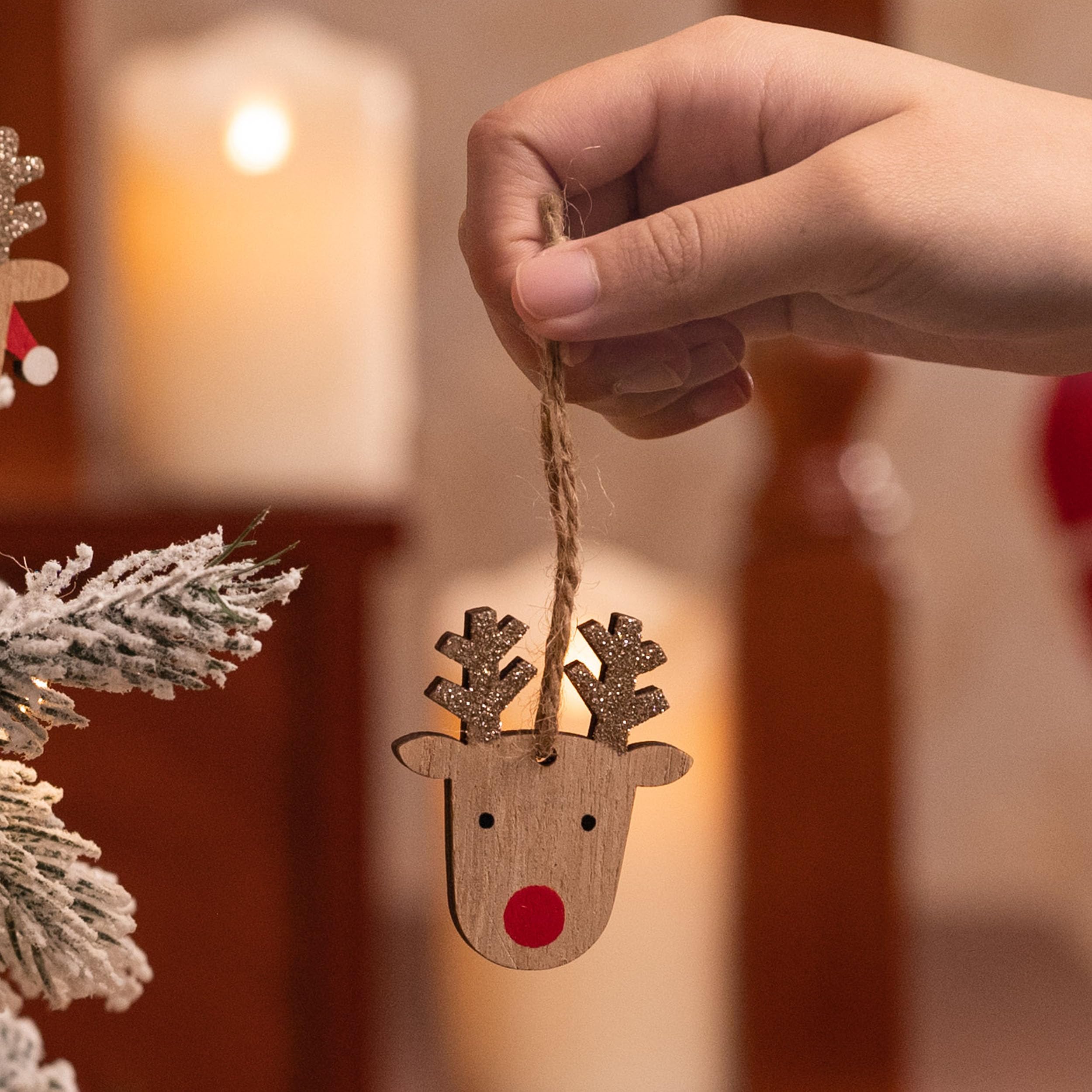 Valery Madelyn Weihnachtsanhänger 24-tlg. - Holz Fuchs Figuren Für Baumdekoration