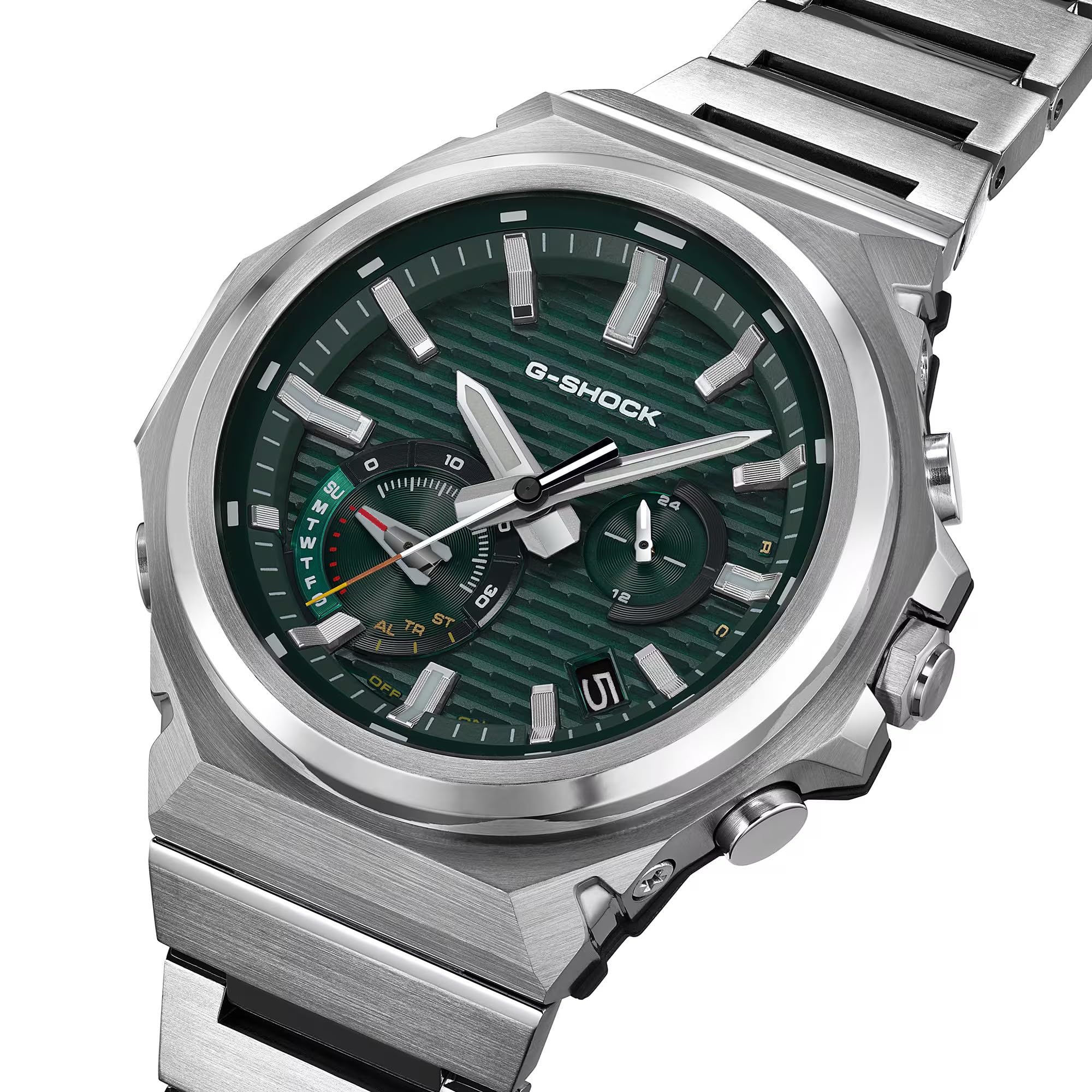Casio Herren Chronograph Quarz Armbanduhr G-Shock G-Steel