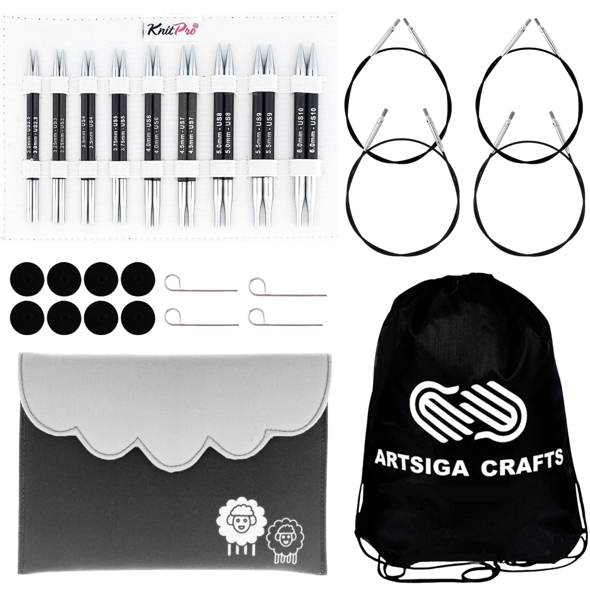 Amazon.com: KnitPro Karbonz Deluxe Set 4 inch Circular Knitting