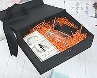 Vista 4 de RUIFYRAY Black Luxury Magnetic Gift Box with Lid, Ribbons and Gift Bag, Medium Size-9.4x7x3 Inches, Great for Christmas, New Year, Wedding