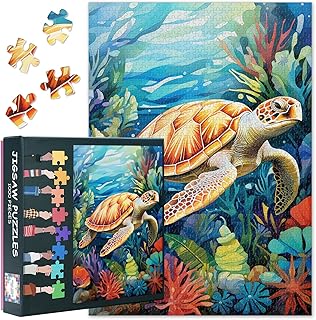 Comprar Jigsaw Puzzles Tortuga Marina Rompecabezas difíciles 1000 piezas para adultos como regalos desafiantes animales marinos rompecabezas para familia juego casa decoración de pared tortuga marina Jigsaw