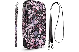 RFID Family Travel Passport Holder, Floral Black
