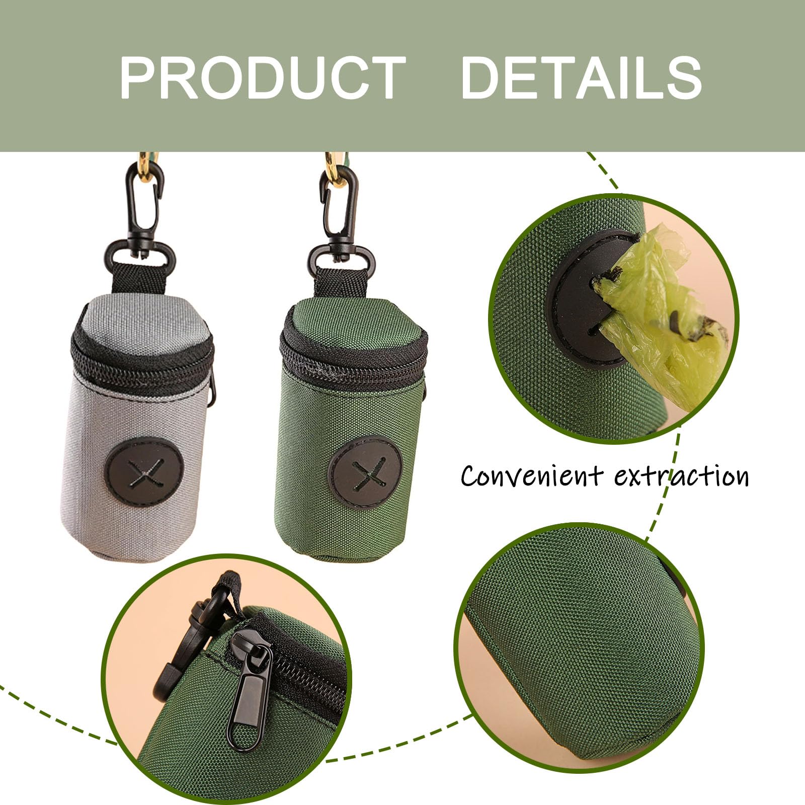 2PCS Quick-Access Dog Poo Bag Holder Dispenser, Hands-Free Dog Waste Carrier with Clip, Lightweight Portable for Owners Walkers - Image 3