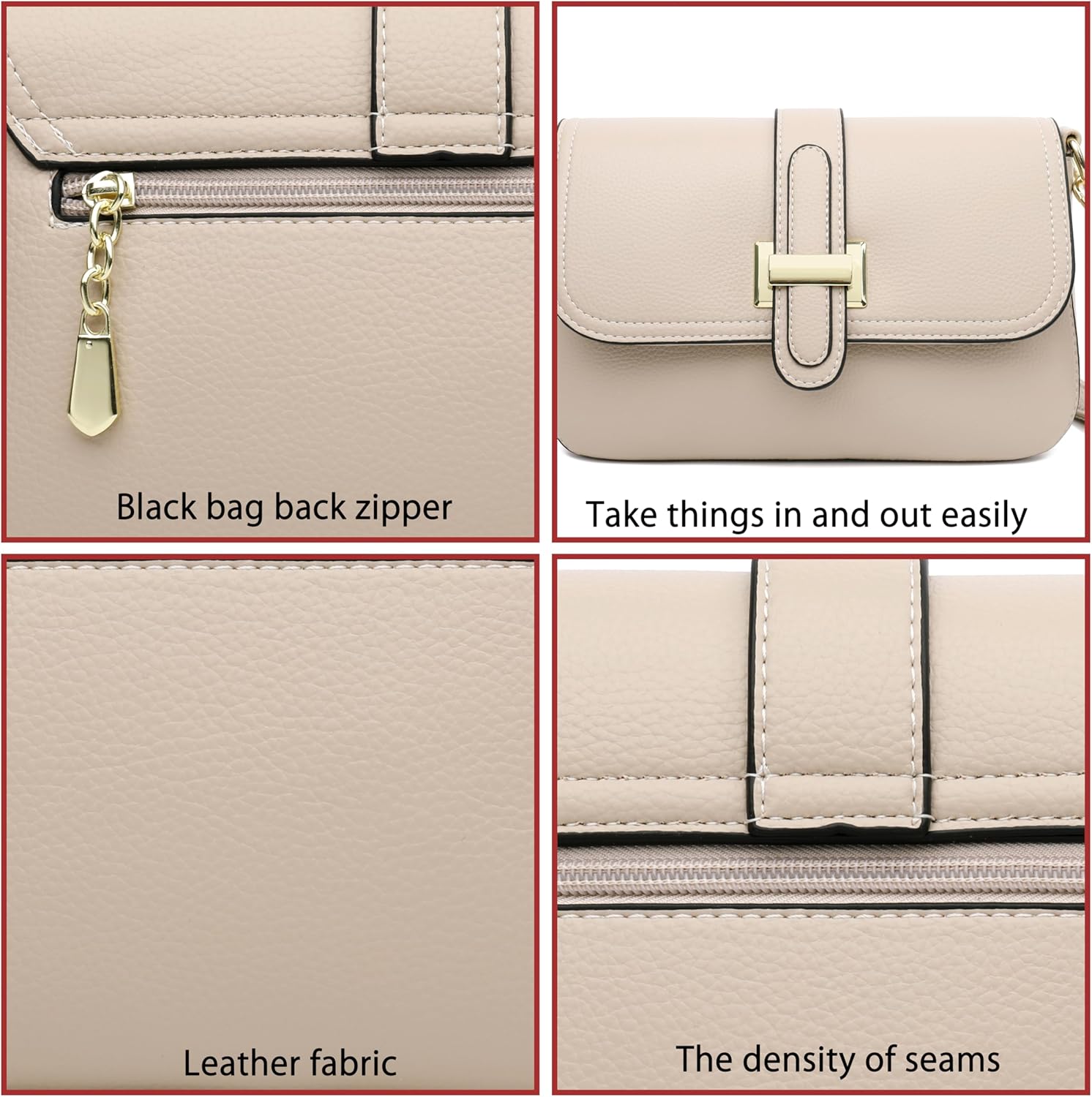 FSD.WG Fashion Quilted Crossbody Bag,Leather Ladies Shoulder Purses, Mini Shoulder Bag,Phone Wallet Purse for Women | Fashion, Quilted, Leather, Mini - Image 5