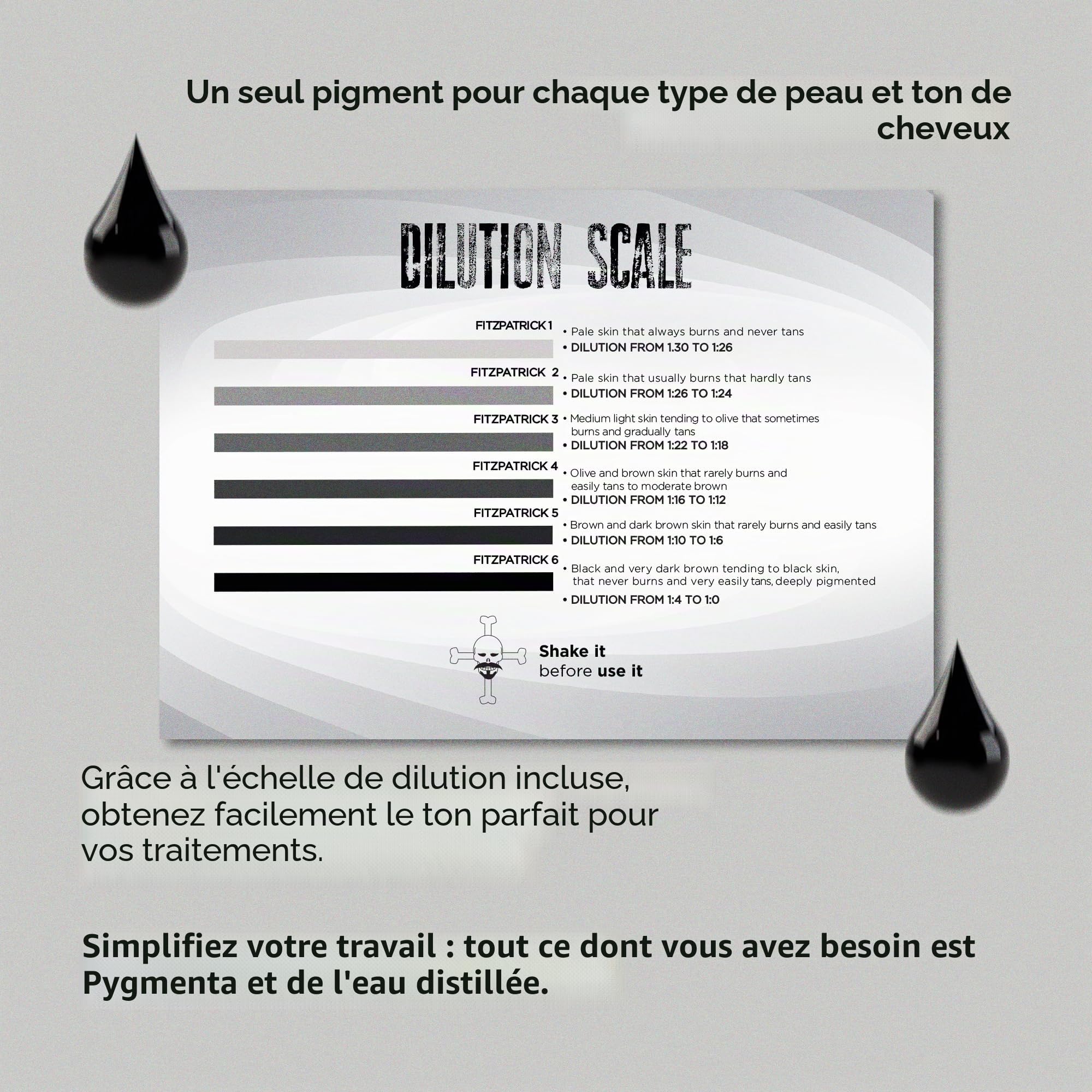 Kit de tricopigmentation, pigment permanent, conforme aux normes européennes, compatible avec tous les équipements de PMU et micropigmentation.