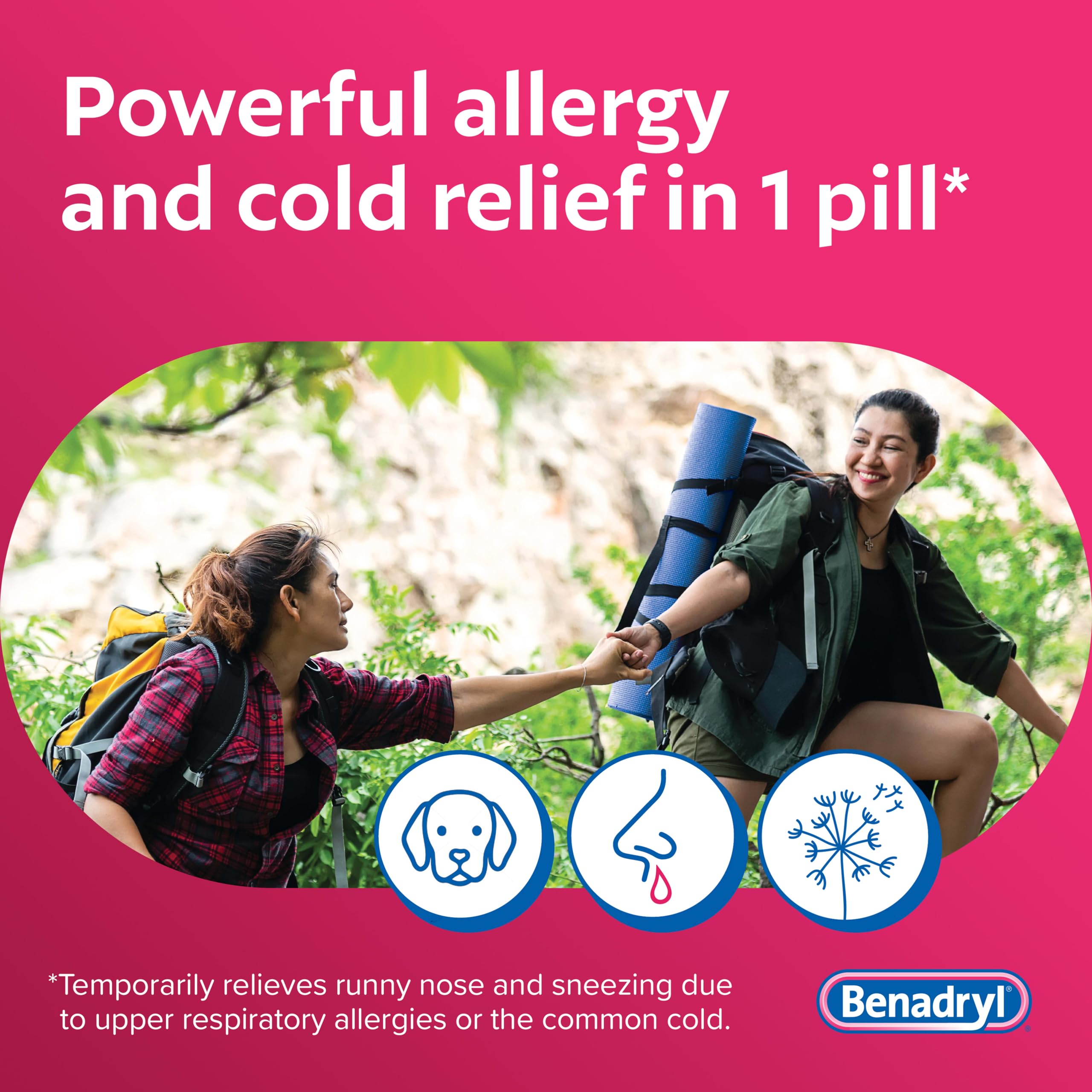 Benadryl Ultratabs Allergy Relief, 25 mg Diphenhydramine HCl, 100 Ct — Amazon image 2