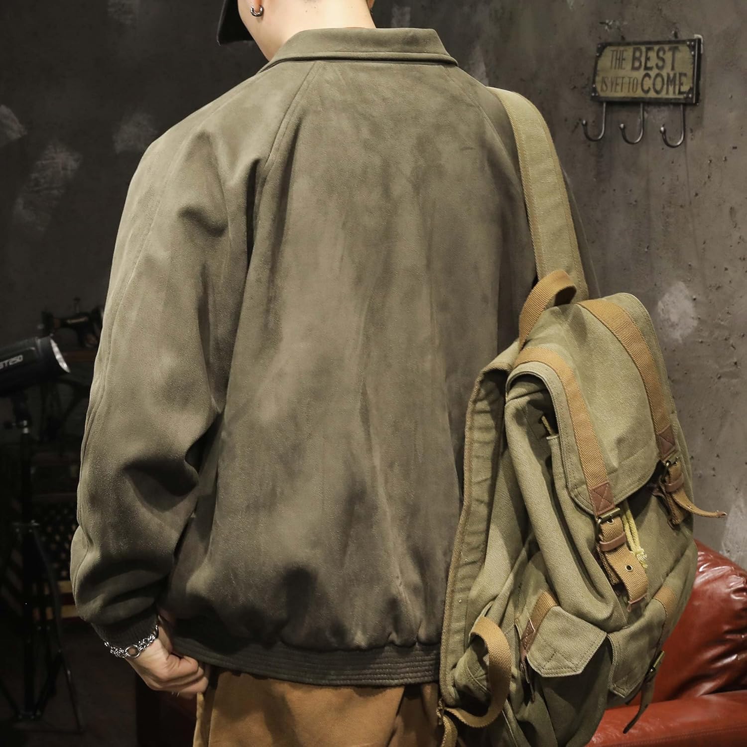 American Autumn and Winter Workwear Jacket Outerwear for Men, Loose Lapel Baseball Jacket