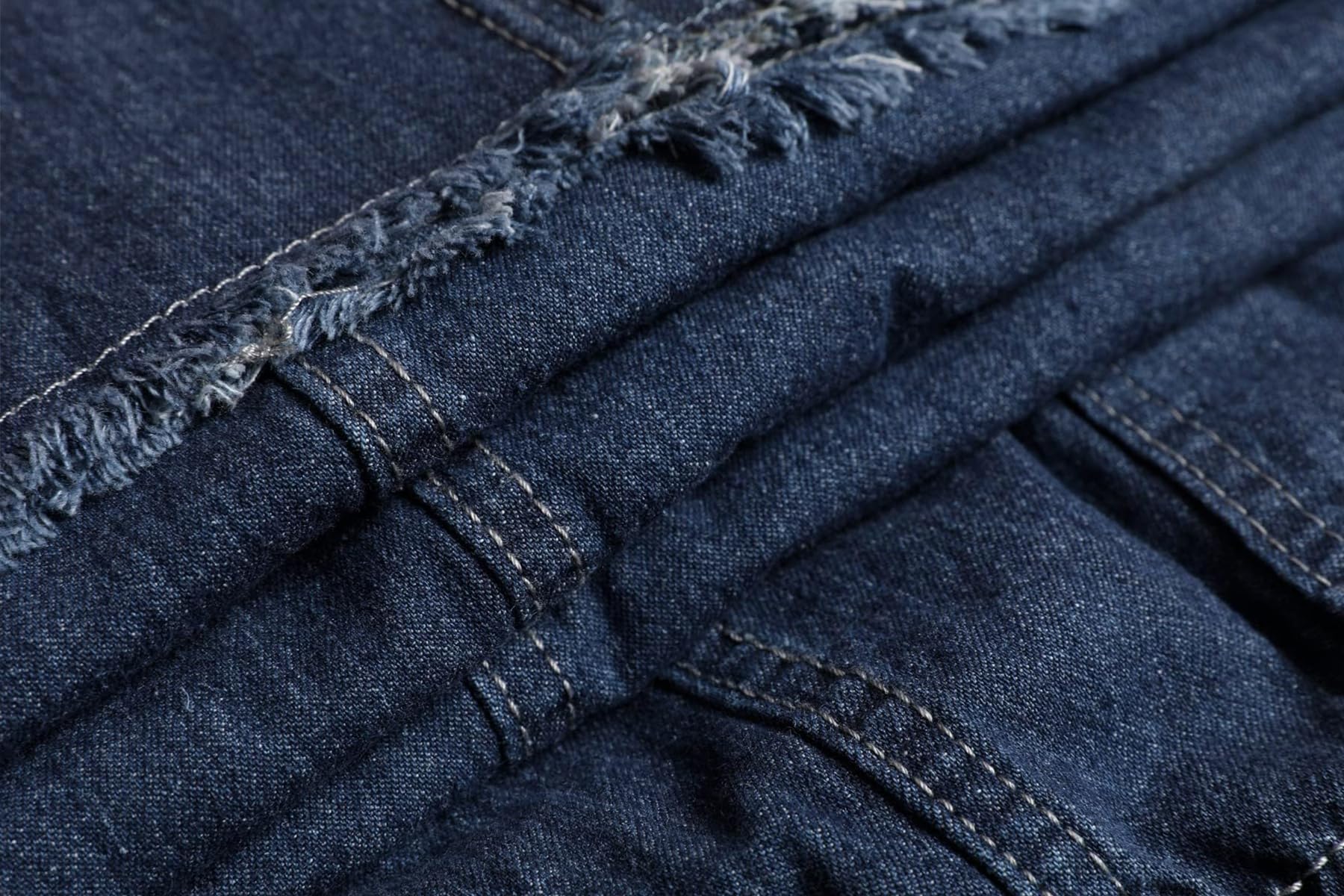 ebossy Damen Casual Elastische Taille Ausgefranster Saum A-Linie Distressed Hippie Lang Maxi Denim Rock