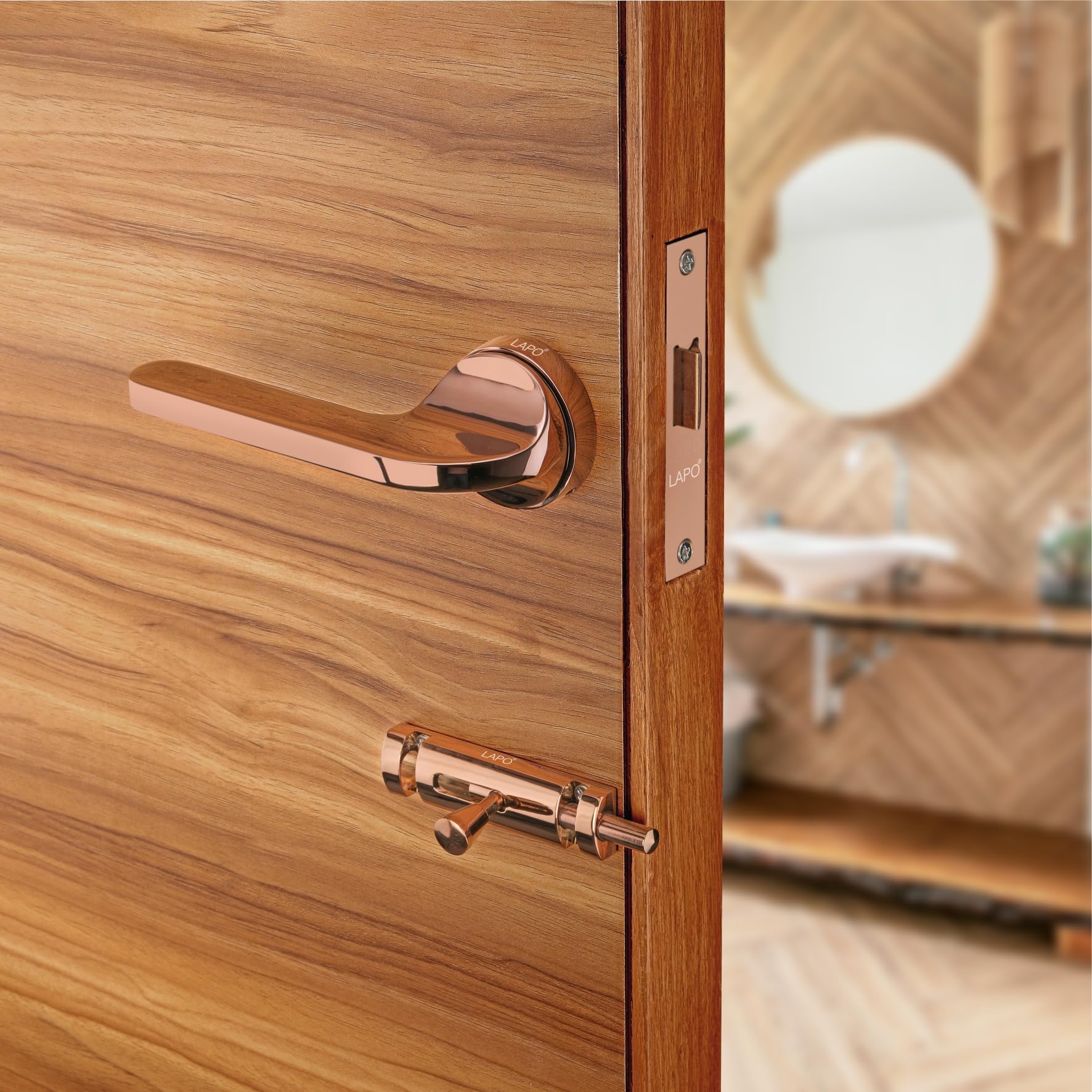 LAPO Heavy-Duty Mortise Door Lock for Home Main Door & Bedroom with Handle |Strong 70mm Cylinder | 50x85mm Body | 3 Brass Keys | Left-Right Fit 30-50mm Door Home Office Hotel | Black Finish | Ro-127 — Amazon image 12