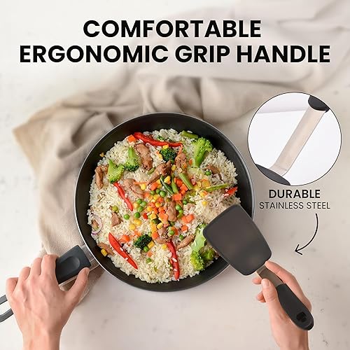 Miniatura 6 de Zulay - Espátula de silicona flexible (11.8 pulgadas), resistente al calor hasta 600 F, espátula de silicona para cocinar, voltear, freír y más,