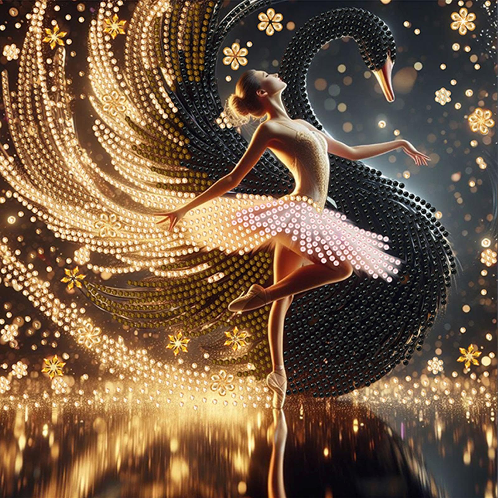 Ballet Beauty 5D DIY Diamond Art Painting Kits Partial Drill Gem Art Kit 30x30cm