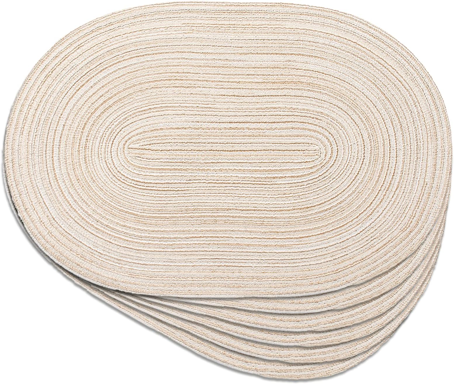 Loufy Oval Woven Placemats, Natural Water Hyacinth, No Placemats, 12" x 16", Set of 4 Amazon