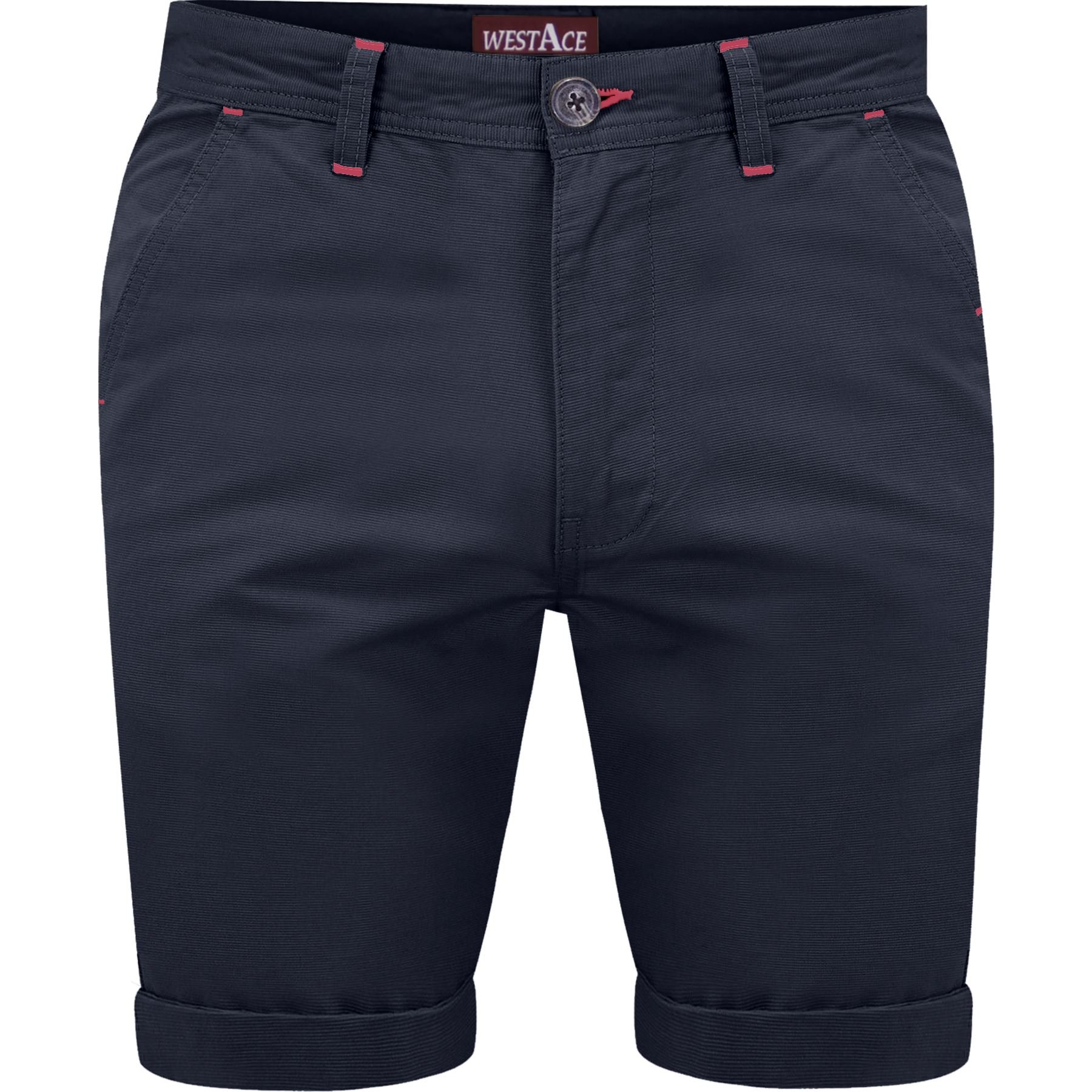 Wjl Whispering Jones London Men's Navy - Iyi Spandex Soft Cotton Slim Fit Chino Shorts Stretch Elastane Premium Size 30-42, 30W