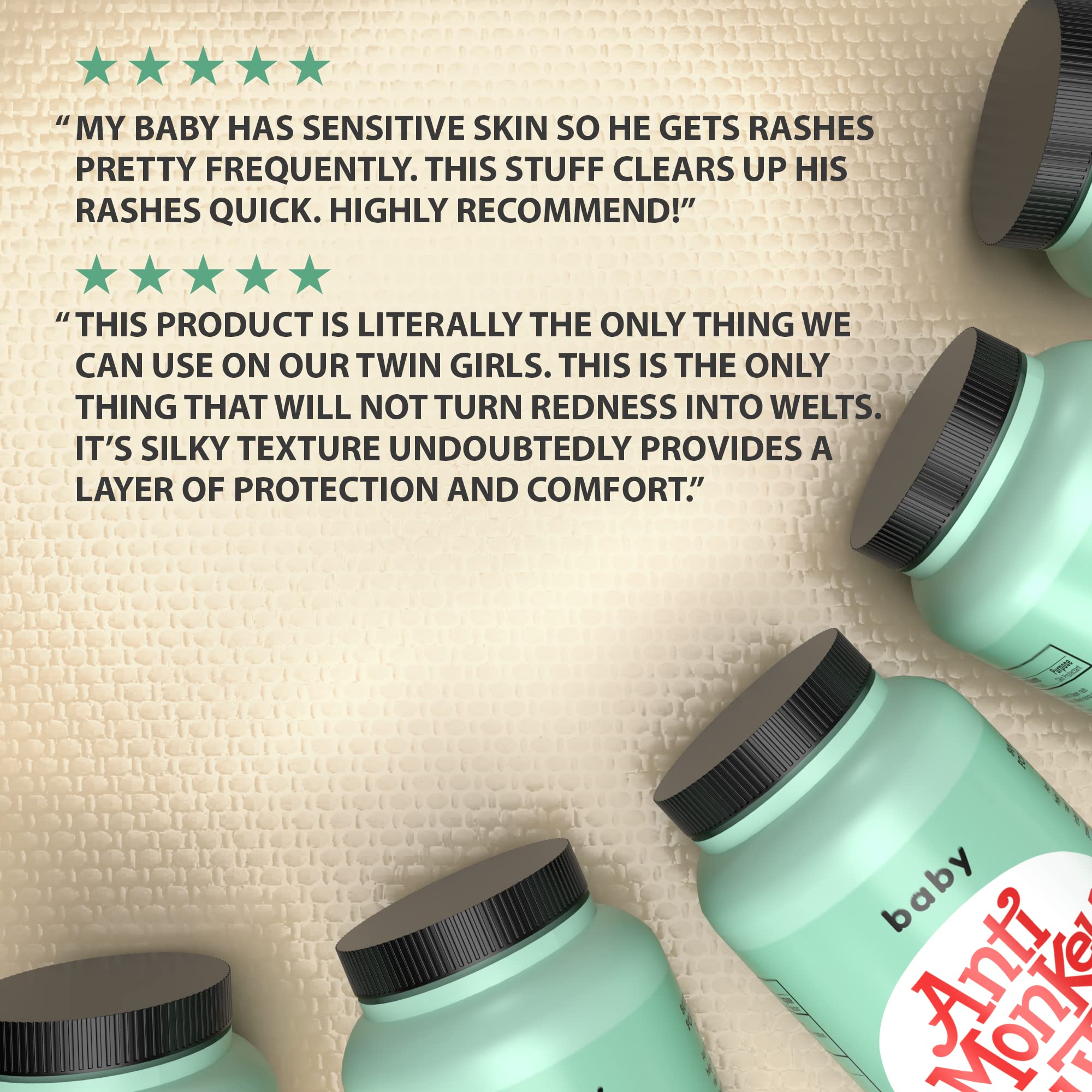 Anti Monkey Butt Baby Powder with Calamine Prevents Diaper Rash and