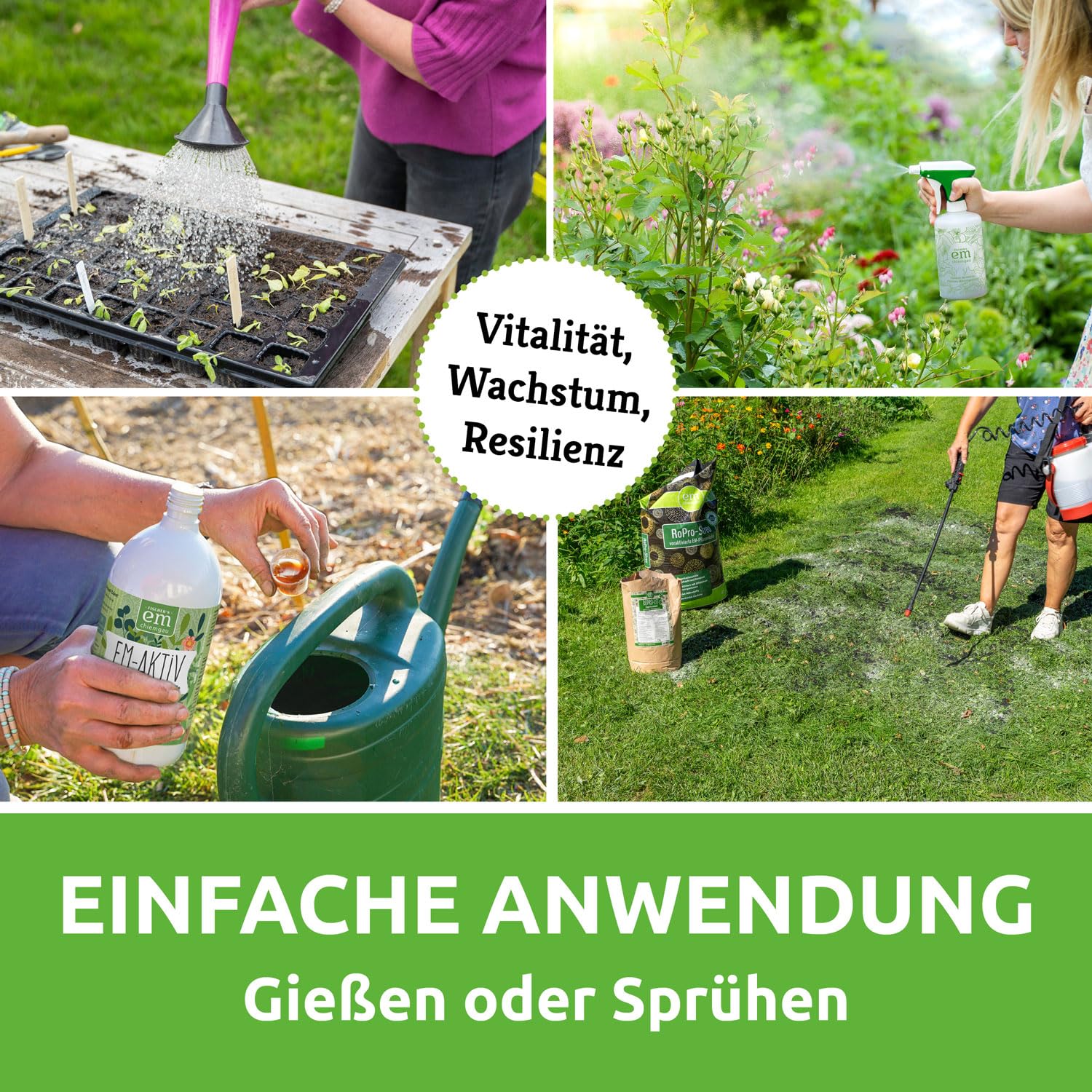 EM-Chiemgau Effektive Mikroorganismen EM-aktiv Bodenaktivator Wurzelaktivator [Anwendungsfertig] Flüssiger Kompostbeschleuniger & Bodenhilfsstoff für Pflanzen, Obst & Gemüse - 5 L