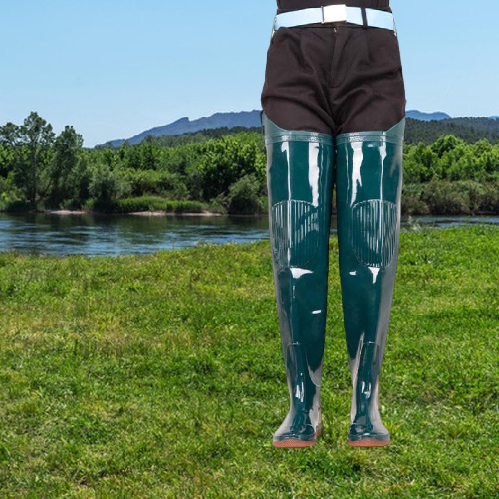 Gralara Stivale Da Pesca Impermeabile Antiscivolo in PVC Stivale Da Pioggia Sopra Ginocchio Comodo E Protettivo Scarpa Da Wading Resistente All’usura Facilità