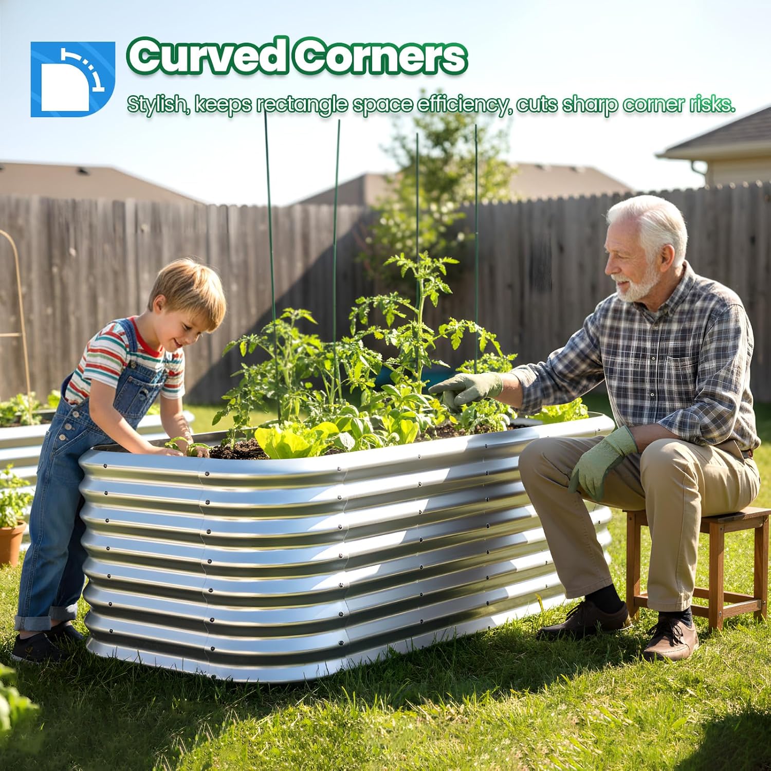 Quictent Raised Garden Bed Kit Oval Galvanized Metal Planter Box Tall for Vegetables Outdoor Backyard, Strengthened by Crossbar, Silver 6x3x2 ft