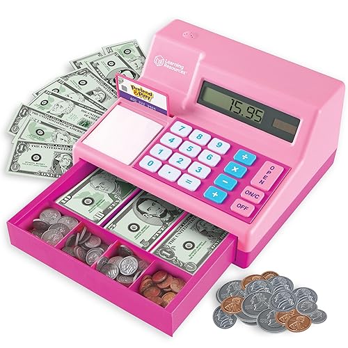 Learning Resources Pretend and Play Calculator Cash Register Pink -
