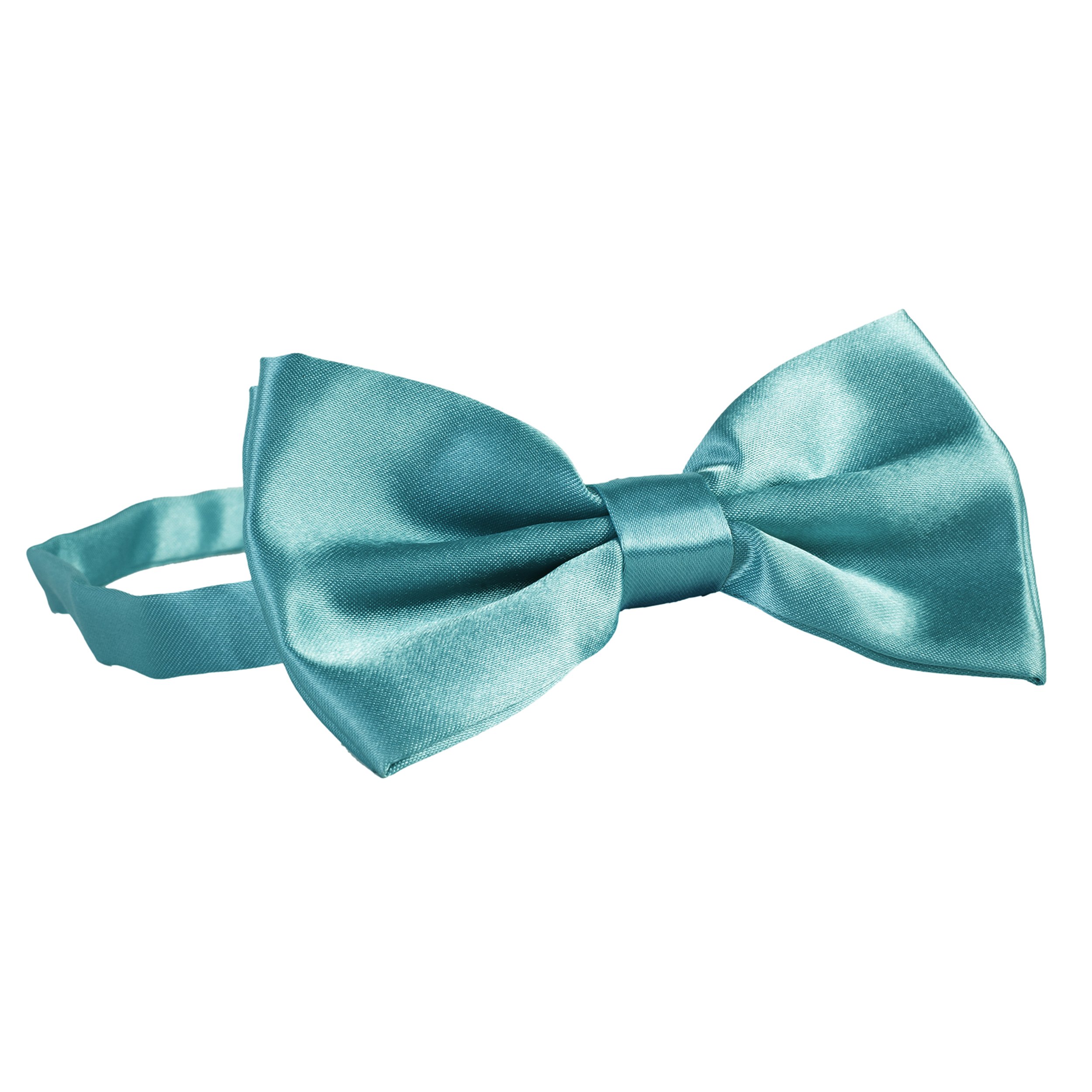 The Tie Company Men's Teal The Tie Co™ Pre-Tied & Adjustable Satin Solid Colour Classic Plain Bow Tie (Teal)
