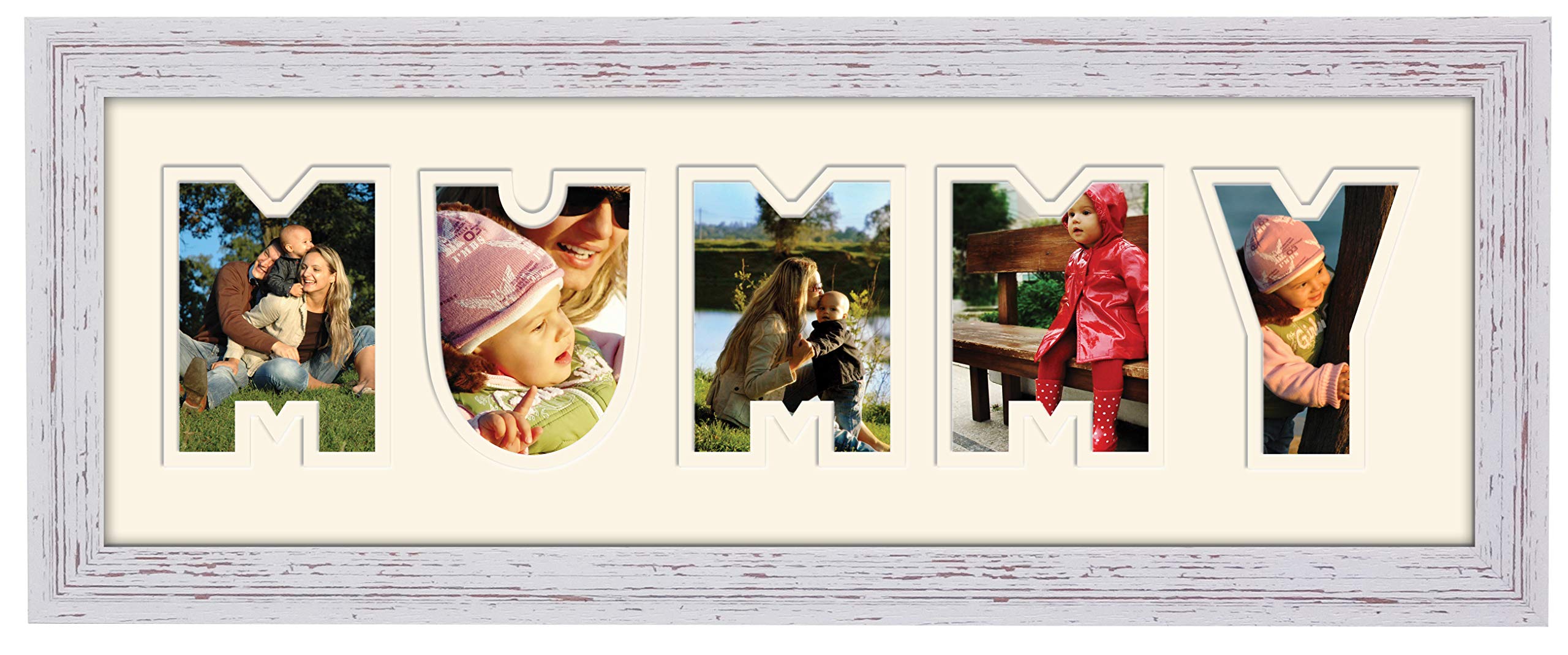 Photos In A Word Shabby Chic Finish Frame Cream Mount (Plain) Mummy Photo Frame Thank The Stars Letters Cut Out Using Quality Board 888A (Shabby Chic Finish Frame Cream Mount (Plain))