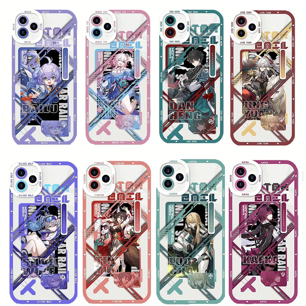 ERAH Honkai: Star Rail Phone Case Angle Eye Transparent iPhone Cover Protective Phone Cover HD Pattern TPU Sliver Wolf Luocha Jingyuan Tingyun Kafka Bailu (Seele,iPhone 14 Pro Max)