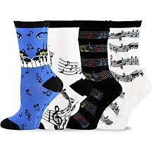 Teehee Funny Cat and Dog Lover Socks - Music Novelty Crew, Knee High, Lowcut, Ankle Multipair for Women and Men