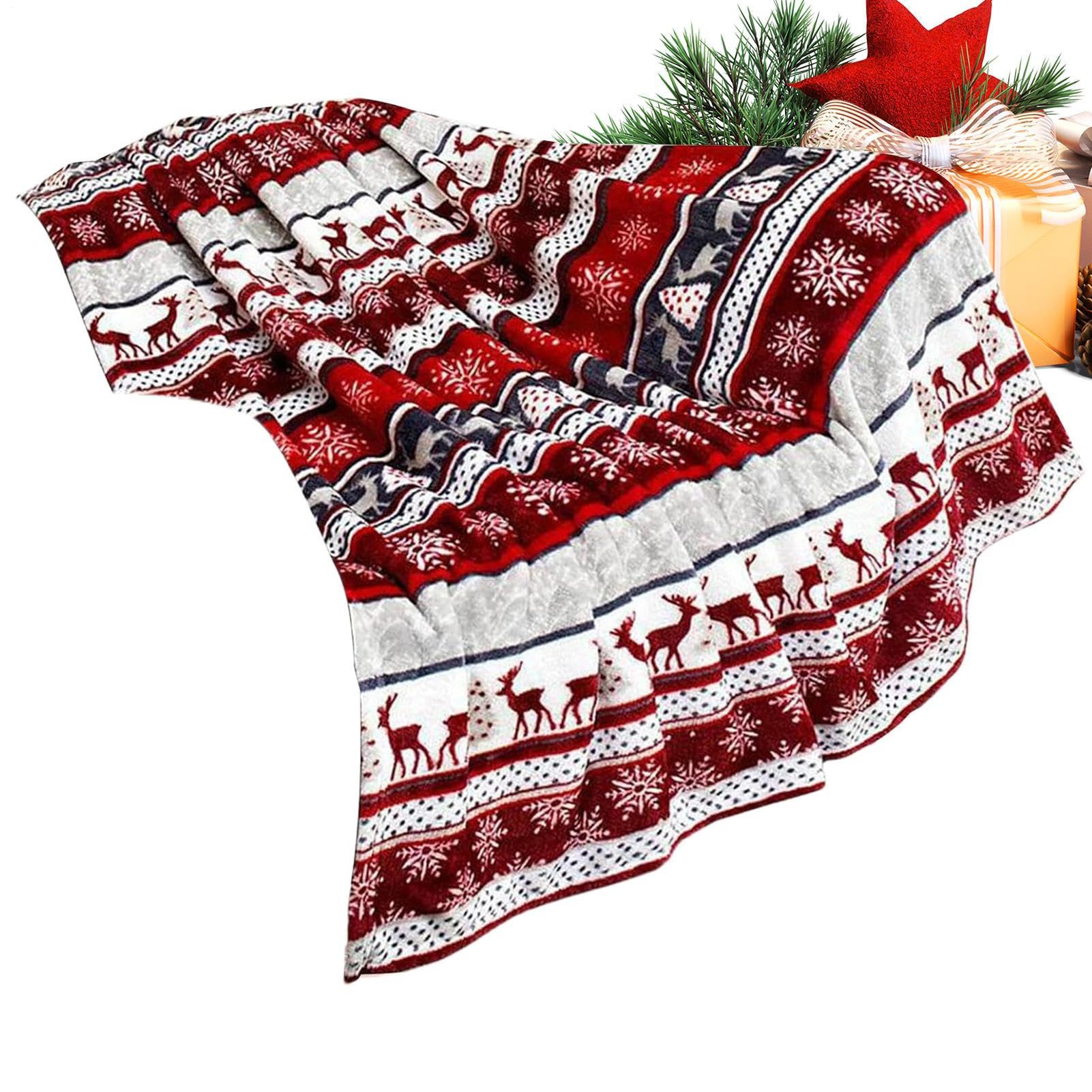 Manta De Sofá Navideña | Decoración del Hogar Cálida con Forro Polar Suave - Mantas Grandes Navideñas para Sofá,para Mujeres Salón Dormitorio Oficina Invierno Noche De Juegos Familiar