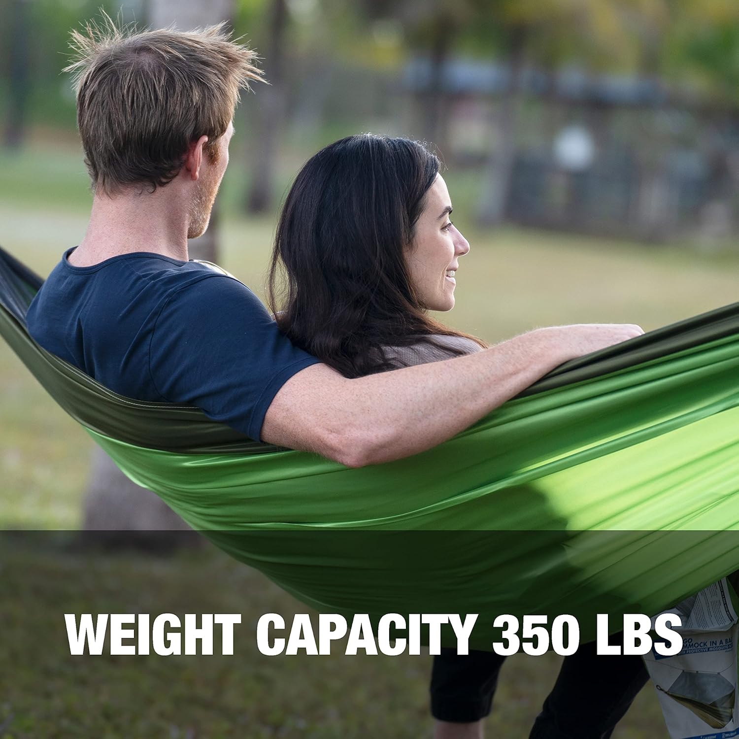 Bliss Hammocks BH-406XLS-FG Hammock in a Bag w/ Adjustable Tree Straps, 54-in. Wide, Weather & UV Resistant, 350 Lb. Capacity (Forest Green)