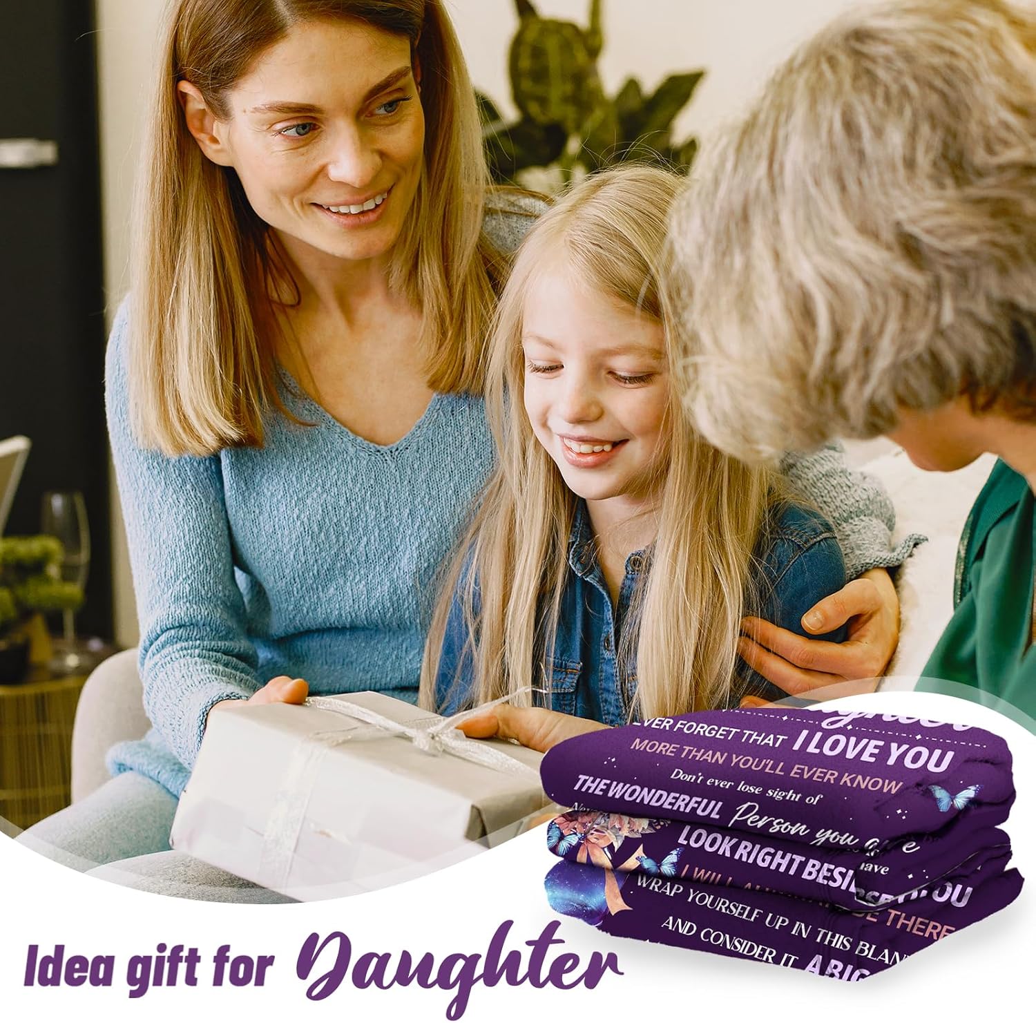 Daughter Gifts from Mom, Daughter Birthday Gifts, Daughters Blanket, Birthday Gifts for Daughters Adult Idea, Graduation Present for Daughters 60”x50” - Image 2