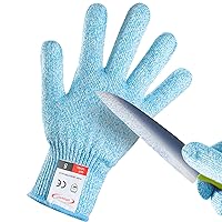 Vista 9 de Guantes resistentes a cortes, 2 pares de guantes resistentes a cortes de grado alimenticio, guantes de corte para cocina, pelado de ostras