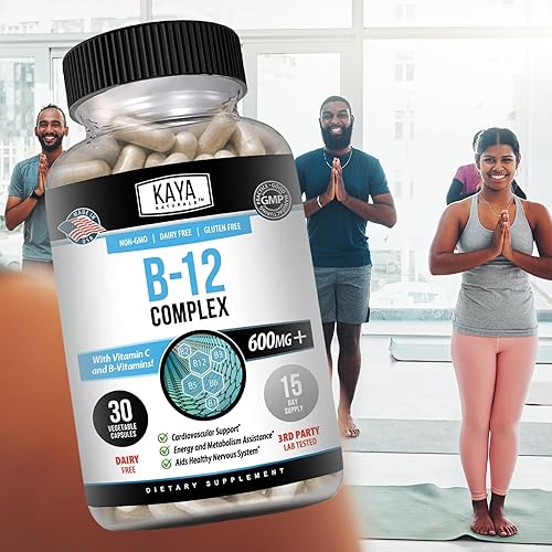 Miniatura 8 de Kaya Naturals Complejo B-12 Suplemento multivitamínico para mujeres y hombres potenciador de energía y metabolismo Vitamina del complejo B