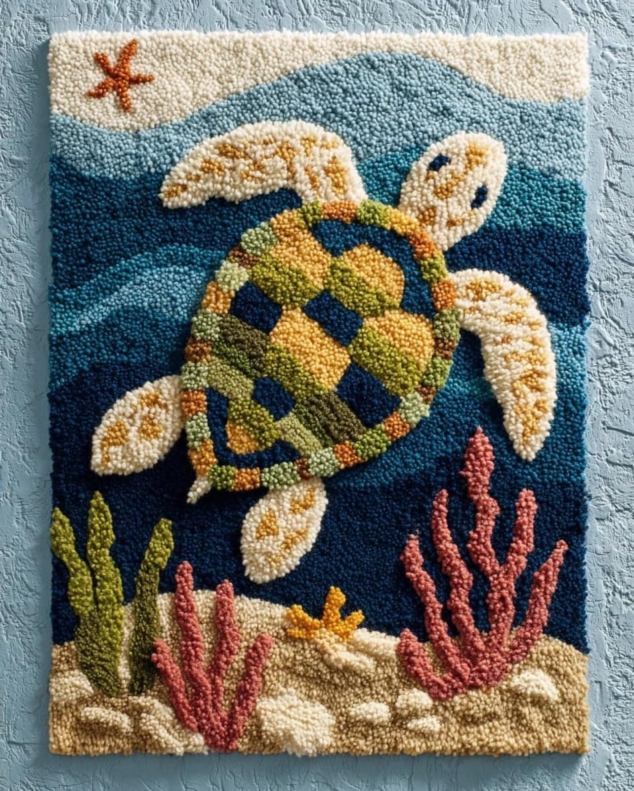 Wallphantom Latch Hook Craft Kits,Animals, sea Turtles