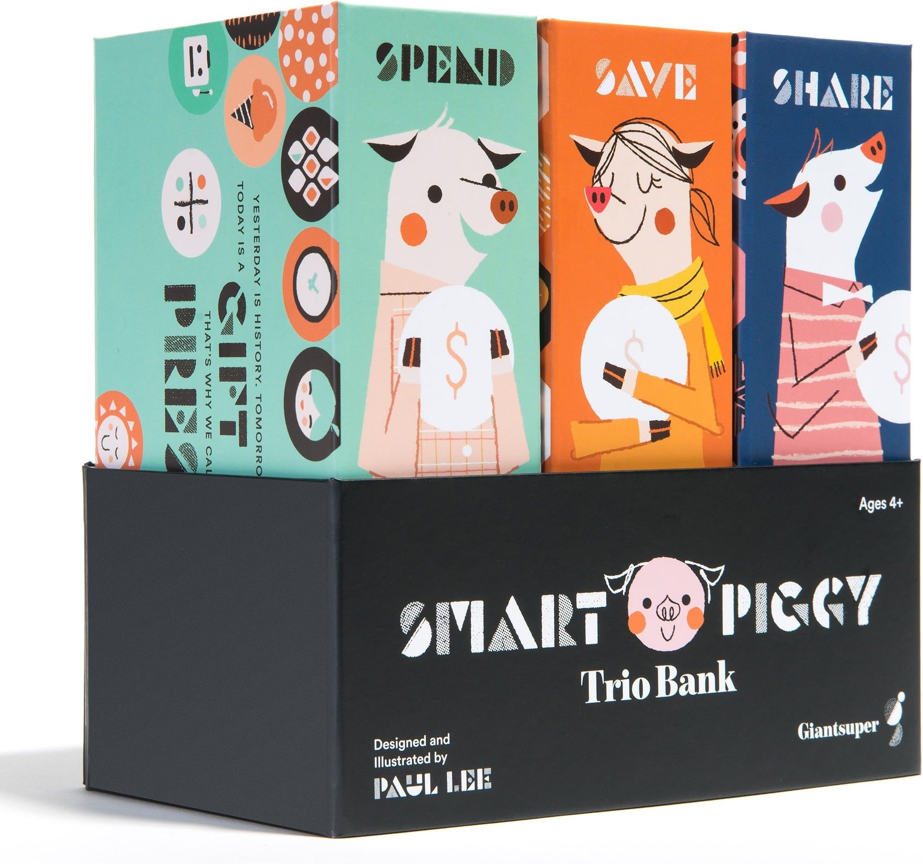 Giantsuper Smart Piggy Trio Bank: 3-in-1 Money-Wise Educational Piggy Bank