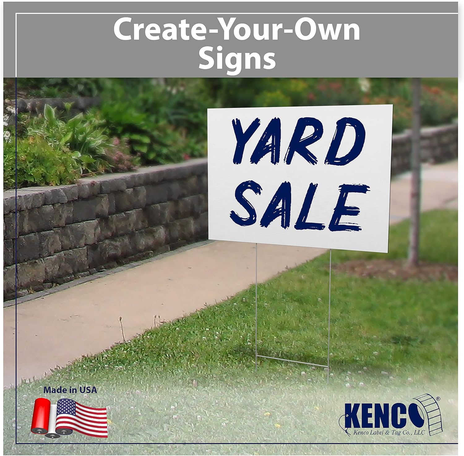 Kenco 10 Premium 18X24 Blank Yard Signs with Heavy Duty H Stakes, Made in The USA for Open Houses, Political, Sale or Graduations (10 Pack)