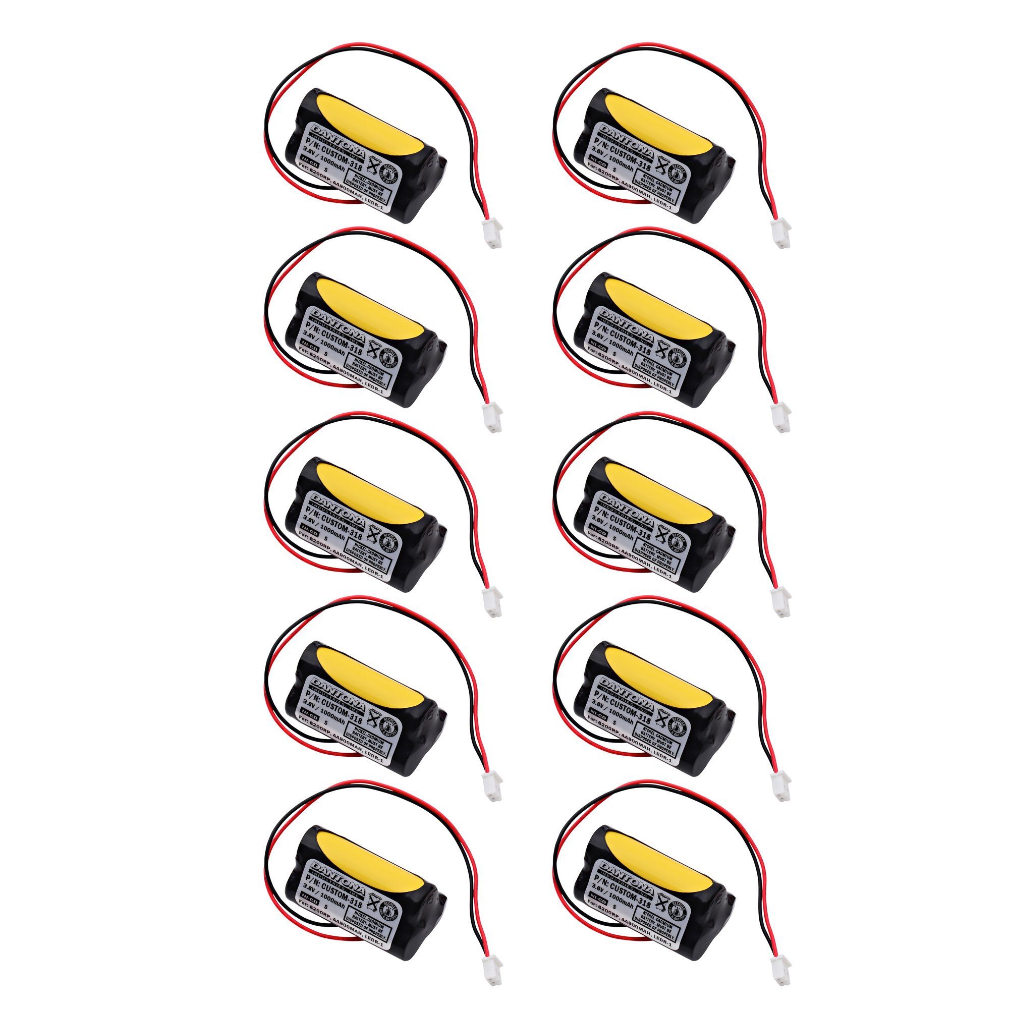 10pc Dantona Replacement Emergency Light Battery For Unitech 6200RP and more