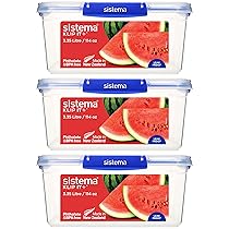 Sistema KLIP IT PLUS Contenitori per alimenti | 3,35 L | Set di contenitori ermetici | Porta pranzo con Guarnizione ermetic | 3 pezzi