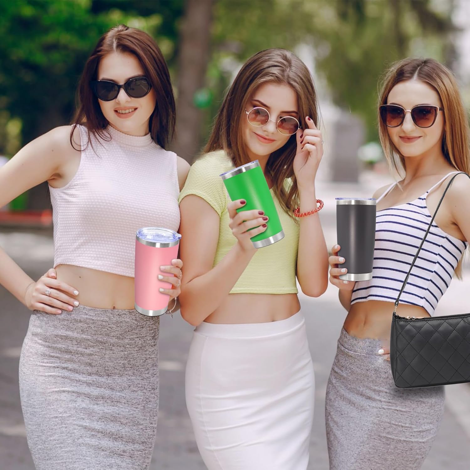 20oz Tumbler Bulk Stainless Steel Tumbler Cup with Lid Vacuum Insulated Double Wall Travel Mug, Durable Powder Coated Travel Coffee Tumbler Mug for Hot & Cold Drinks, Green,12 Pack - Image 2