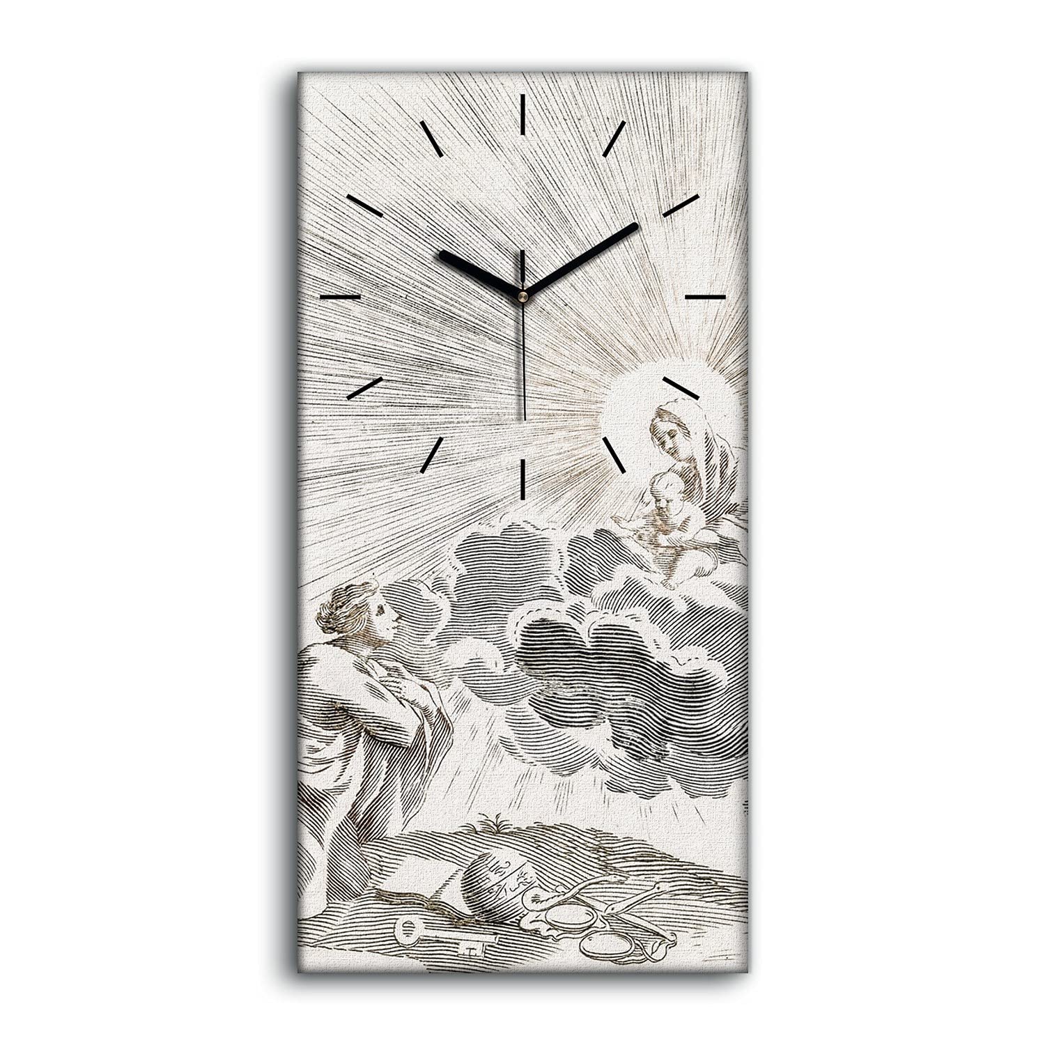 Horloge sur toile art moderne 30x60cm idéale pour la décoration du salon