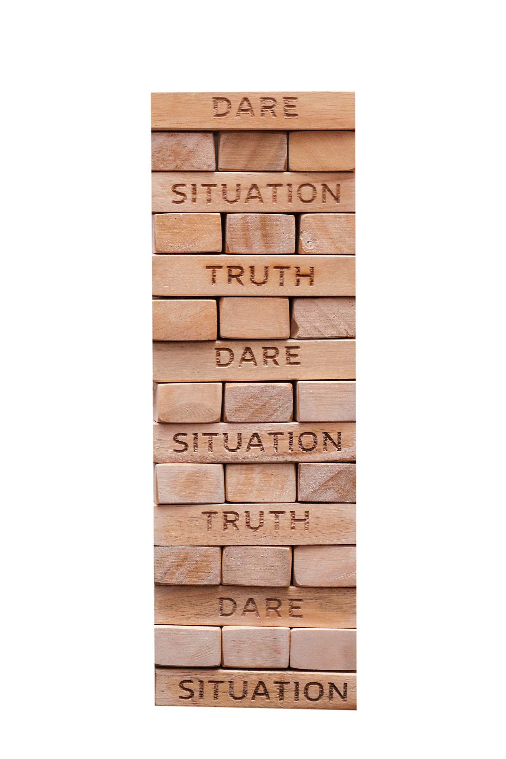 Shy Shy Let’s Touch The Sky,Truth, Dare and Situation, Stacking, Construction, Building Block Tumbling Tower, Game for Kids, Adult and Teen 36 Block Big Size (36 pcs)