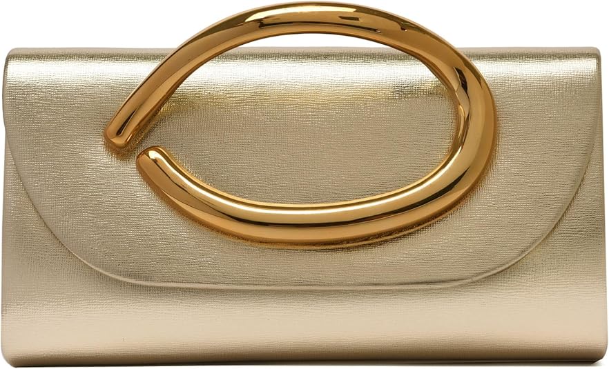 MYHOZEE Women's Vegan Leather Clutch with Detachable Chain
